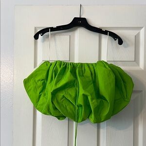 Zara Bright Green Textured Skirt